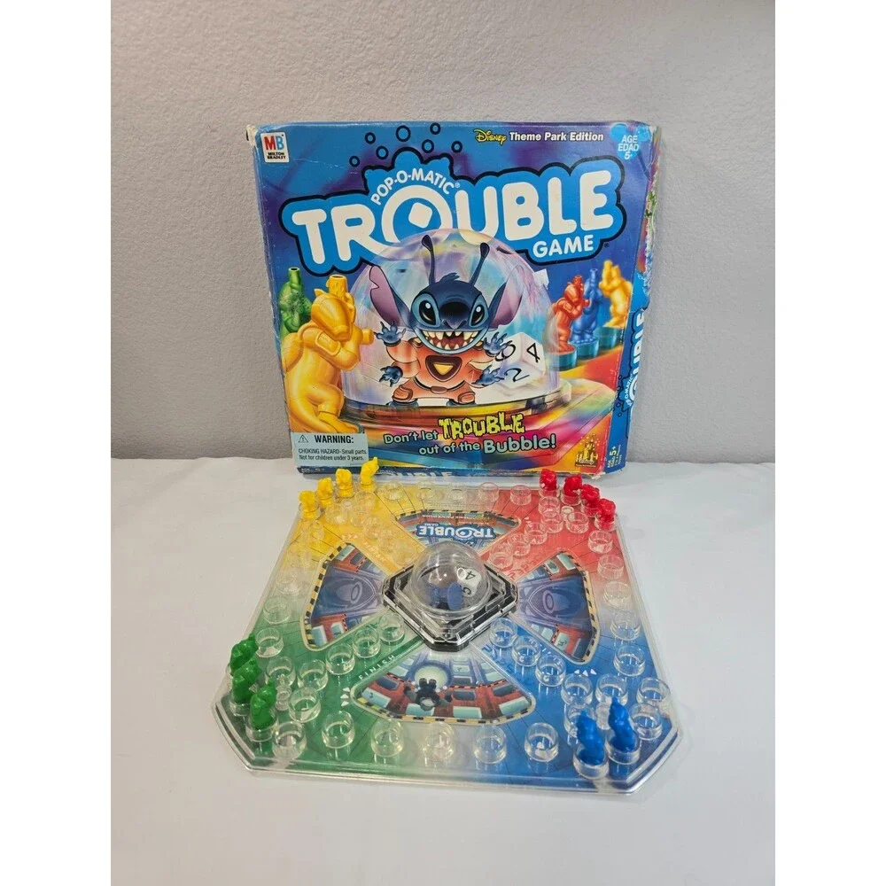 Disney Parks Stitch Trouble board game Rare Pop-o-matic 90% Complete